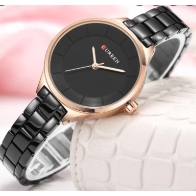 Picture of CURREN 9015 Black Stainless Steel Watch for Women - RoseGold and Black - Watch - Watch