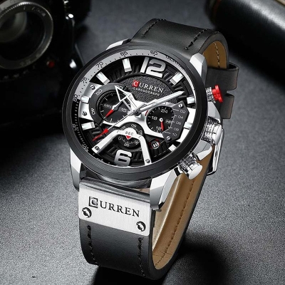 Picture of CURREN 8329 Casual Sport Watches for Men Top Brand Luxury Military Leather Wrist Watch Man Clock Fashion Chronograph Wristwatch