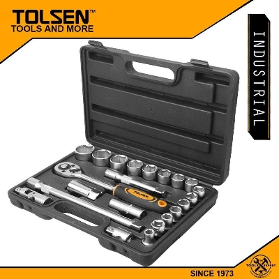 Picture of TOLSEN 22PCS Socket Rachet Wrench Set (1/2 Drive) Industrial Series 15139