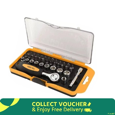 Picture of 38pcs Bit & Ratchet Socket Set (1/4" Drive) TPR Handle 20035