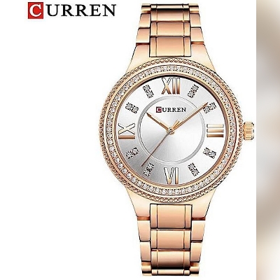 Picture of CURREN 9004 - Stainless Steel Analog Watch for Women - Rose Gold , White