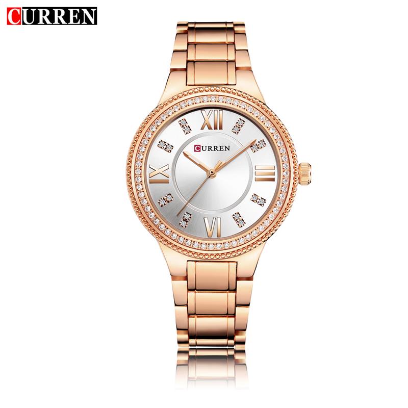 Picture of CURREN 9004 - Stainless Steel Analog Watch for Women - Rose Gold , White