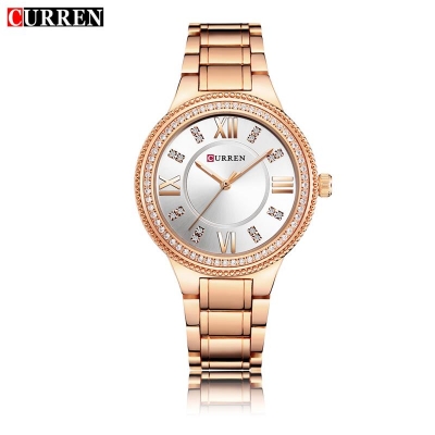 Picture of CURREN 9004 - Stainless Steel Analog Watch for Women - Rose Gold , White