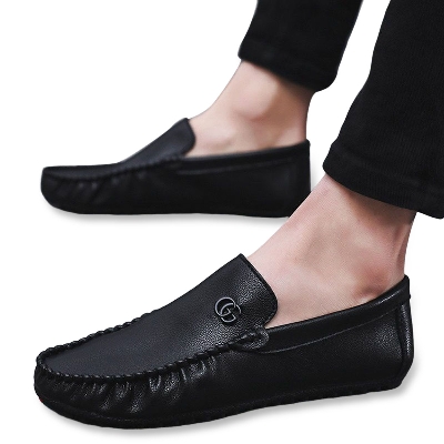 Picture of পুরুষদের জন্য কালো রঙের চামড়ার gg লোফার পুরুষদের ফ্যাশন ক্যাজুয়াল সলিড মোকাসিন - lotto shoes for men