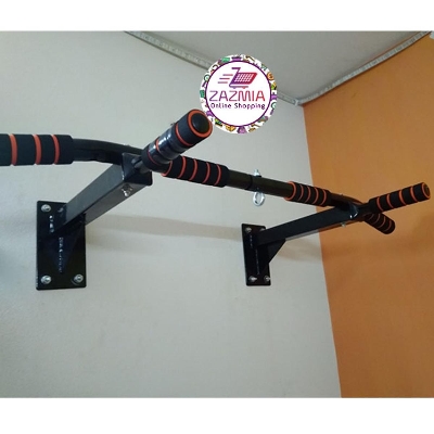 Picture of Special Wall Mounted Pull Up Chin Up Bar - Black, 6 Grip Jointless & Heavy - Build Upper Body Strength With Special Wall Mounted Pull Up Chin Up Bar