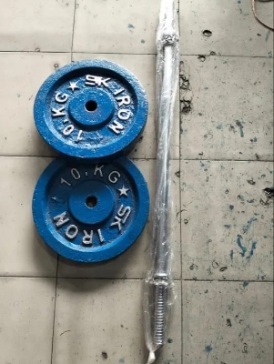 Picture of [10=10]=20 KG Dumbel BLUE PLATE with 3 fit stick