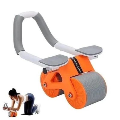 Picture of Ab Roller Wheel Exercise with Elbow Support, Automatic Rebound Abdominal Wheel,Double Wheel Ab Roller Equipment for Core Workout for Home Gym Fitness, Yoga & Pilates Exercises