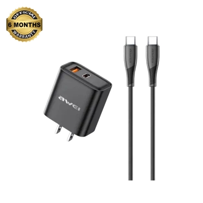 Picture of AWEI PD81C-US Dual Output Fast Charger Kit 22.5W - Black