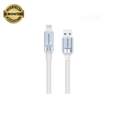 Picture of Awei CL-206L Lightning Cable Fast Charging 2.4A Data Sync Cord Quick Charge - White