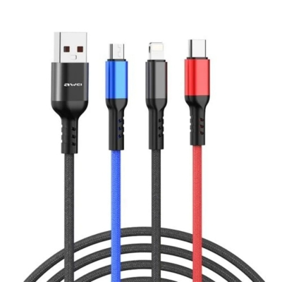 Picture of Awei CL-971 3 In 1 Cable 2.4A Fast Charging Wire - Multi color