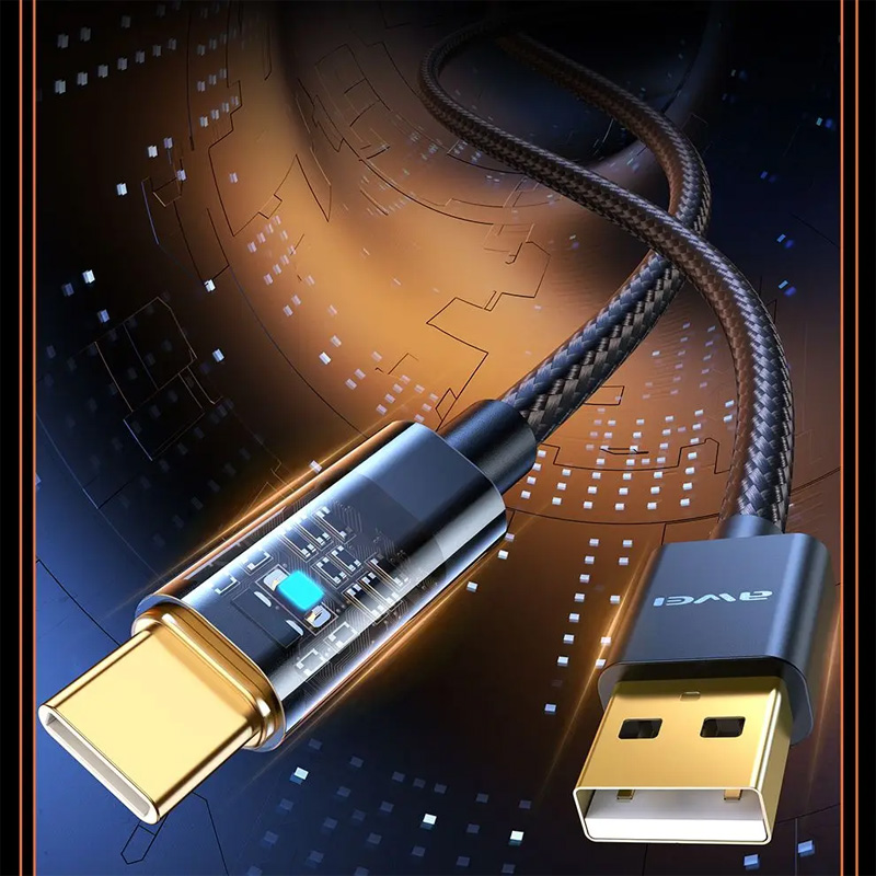 Picture of AWEI CL-139T Smart Fast charger Cable Type-C 100W 1M - Black