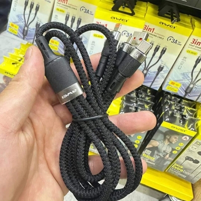 Picture of AWEI CL-975 USB-C / Lightning / Micro USB 3in1 Cable - Black