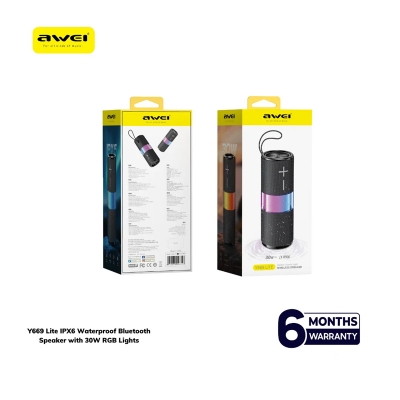 Picture of Y669 Lite IPX6 Waterproof Bluetooth Speaker with 30W RGB Lights - Black