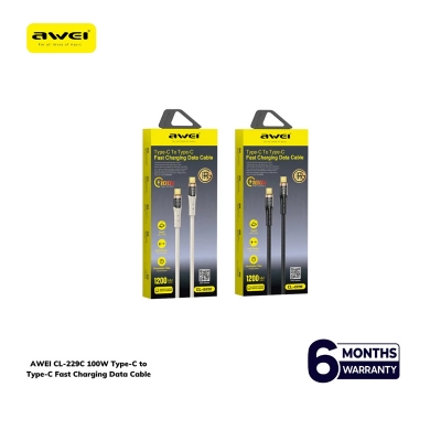 Picture of AWEI CL-229C 100W Type-C to Type-C Fast Charging Data Cable - Black