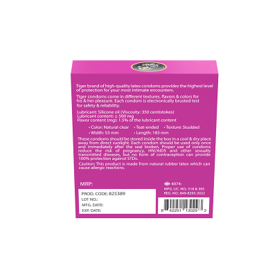 Picture of CONDOM RIBBED-STRAWBERRY FLAVOR (TIGER)(18 PCS)