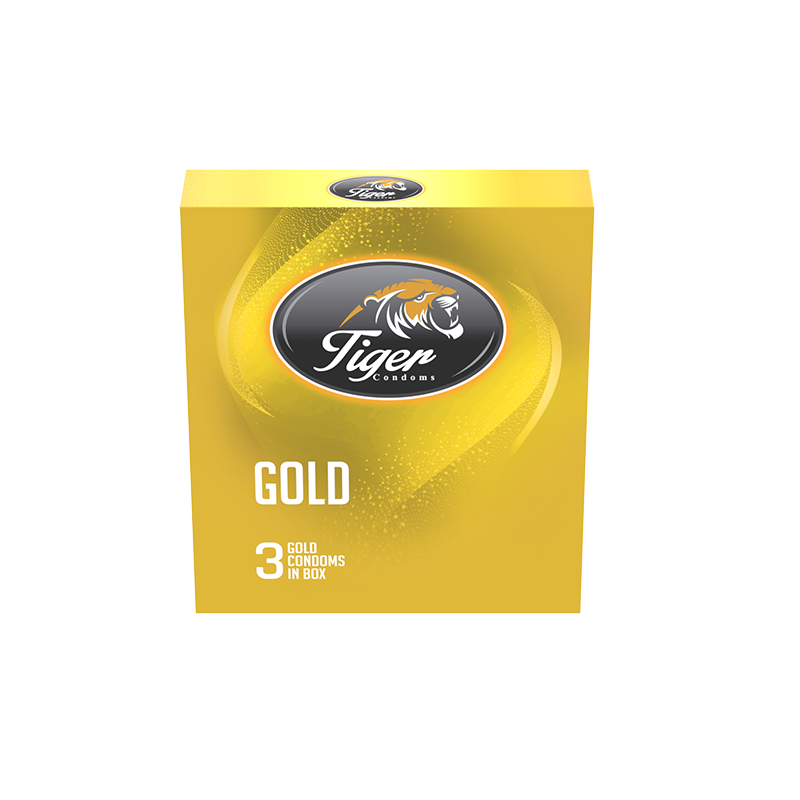 Picture of CONDOM PLAIN-GOLD BANANA FLAVOR (TIGER)(18 PCS)