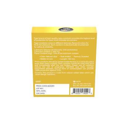 Picture of CONDOM PLAIN-GOLD BANANA FLAVOR (TIGER)(18 PCS)