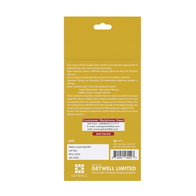 Picture of CONDOM PLAIN-GOLD BANANA FLAVOR (TIGER)(18 PCS)