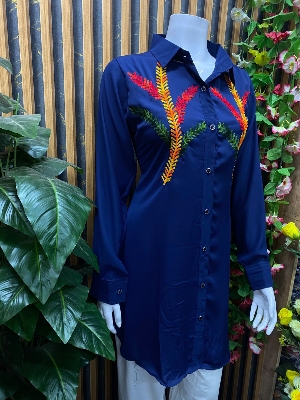 Picture of Stylish Kashmiri Cotton Tops for Women. Stylish Kashmiri Cotton Kashmiri Kurta / Short Kamiz for Women