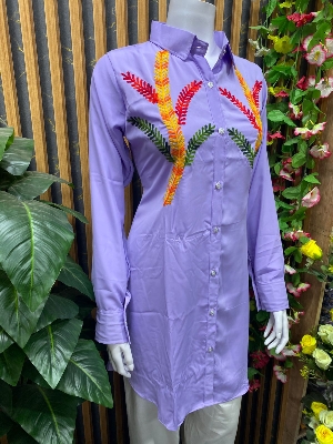 Picture of Stylish Kashmiri Cotton Tops for Women. Stylish Kashmiri Cotton Kashmiri Kurta / Short Kamiz for Women