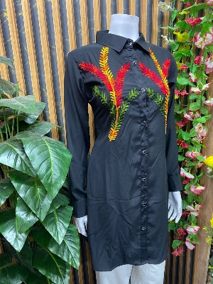 Picture of Stylish Kashmiri Cotton Tops for Women. Stylish Kashmiri Cotton Kashmiri Kurta / Short Kamiz for Women