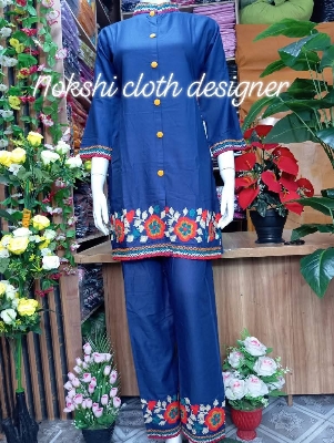 Picture of Summer Comfort Premium Cotton Two Piece, Salwar Kameez For Women Girls or Kurta & Pant Set