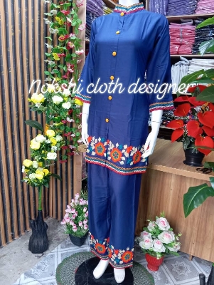 Picture of Summer Comfort Premium Cotton Two Piece, Salwar Kameez For Women Girls or Kurta & Pant Set