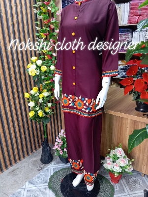 Picture of Summer Comfort Premium Cotton Two Piece, Salwar Kameez For Women Girls or Kurta & Pant Set