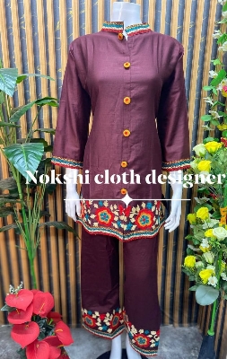 Picture of Summer Comfort Premium Cotton Two Piece, Salwar Kameez For Women Girls or Kurta & Pant Set