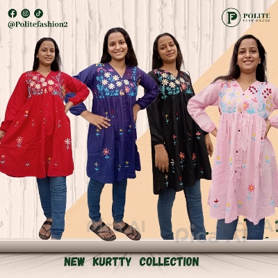 Picture of Stylish Kashmiri Cotton Tops for Women. Stylish Kashmiri Cotton Kashmiri Kurta / Short Kamiz for Women