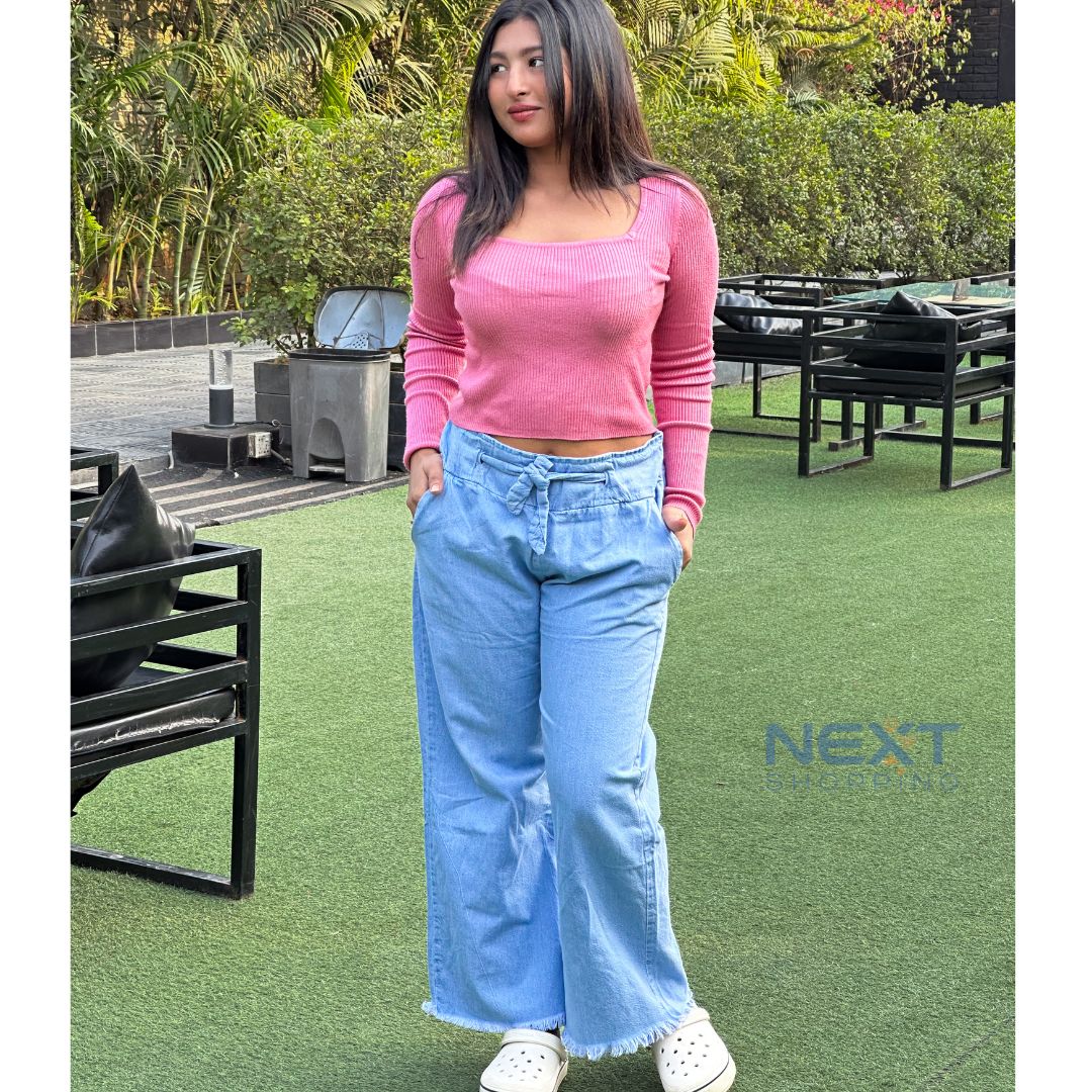 Picture of Stylish Women’s Soft Denim Plazzo Pants