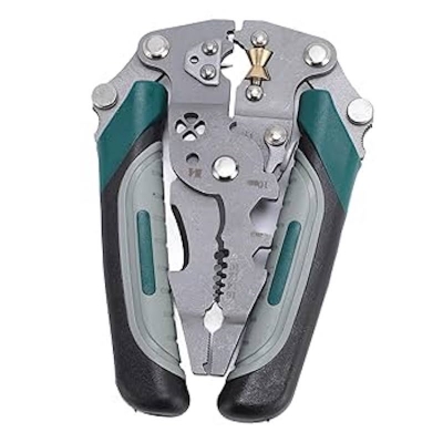 Picture of 1Pcs Multifunctional Foldable Wire Stripper Crimper Cable Cutter Pliers Electrician Cable Cutting Wiring Pulling Stripping Tools - Silver
