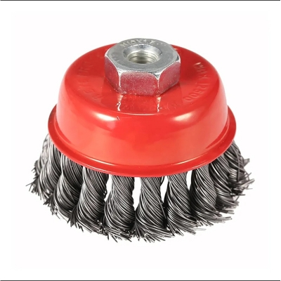 Picture of 75mm 3 inch Crimped Wire Cup Brush Knotted Cup Brush Steel Wire Angle Grinder Maximum 12500rpm Paint Removing Metal Deburring Applicable Scene Removal