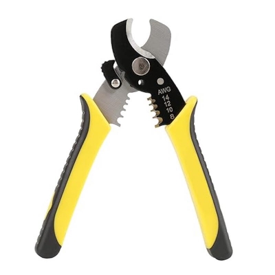 Picture of Heavy Duty Cable Cutter 8" inch Scissor Wire Stripper 10-16 AWG Electrical - Yellow