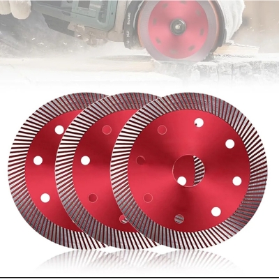 Picture of 4" Inch 105mm Turbo Diamond Saw Blade Disc Porcelain Tile Ceramic Granite Marble Cutting Blades For Angle Grinder Diamond Saw Blade - Red