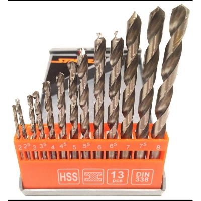 Picture of 13Pcs HSS 4241 Metal Drill Bits Set - Perfect for Steel, Stainless Steel, Hard Metal, Cast Iron, Plastic & Wood! - White