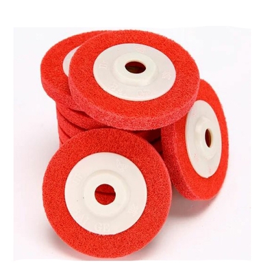 Picture of 4 inch Nylon Fiber Polishing Wheel Sanding Buffing Disc (10 Pieces) - Red