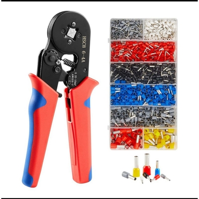 Picture of High Quality Ferrule Crimping Tool HSC8 6-4 A Electrical Crimper Plier For Wire End Crimp Tube Terminals Electrical Circuit Repair - Pink