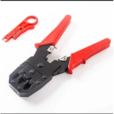 Picture of 3in1 Modular Crimping 195mm Multi Multifunctional Electrical Electrician Crimpadora Network Terminal Cable Cutter Stripper Wire Crimper Crimping Tool - Black