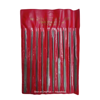 Picture of 140mm Metal NEEDLES FILE Set 10Pcs 3x140mm Needle File Set Glass Stone For Metal Ceramic Glass Stone Jewelry Diamond Wood - Pink