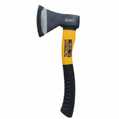 Picture of EHBL High 600G Carbon Steel Polished Head Fiber Handle Durable Wood Cutting Tools - Yellow