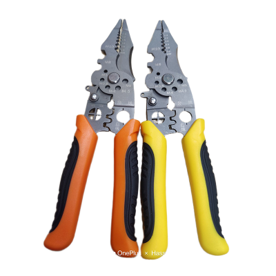 Picture of multi functional wire stripper, wire cutting pliers, electrician tool, wire crimping pliers, carbon steel pliers, multi purpose wire cutter, professional stripping pliers