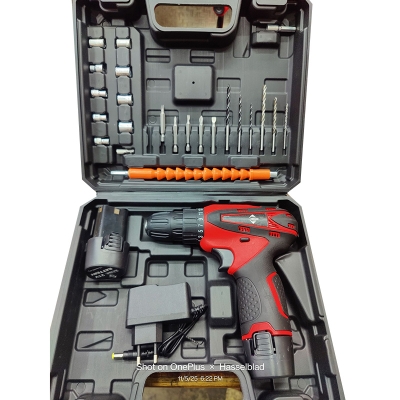 Picture of Rox 21V Cordless Drill Machine 28PCS Set with Double Battery – Powerful & Portable Tool Kit - Pink