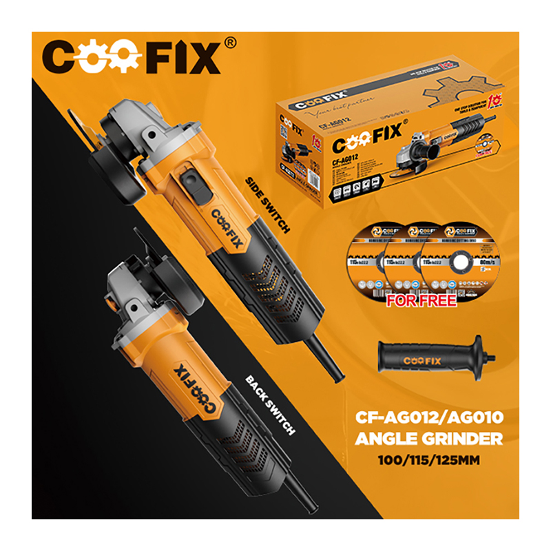Picture of Coofix Electric Angle Grinder 750W Smart Side Switch Angle Grinding Machine 100MM - Yellow