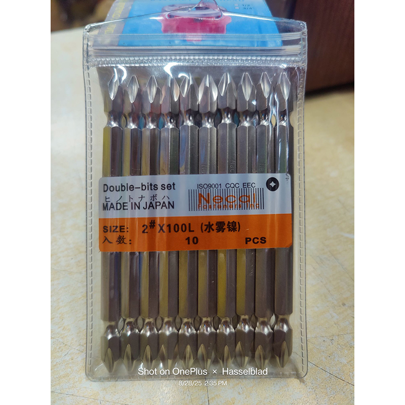 Picture of 10PCS 100 mm Shank S2 Alloy Double Ended PH1 PH2 PH3 Strong Magnetic Screwdriver Bits Set - White