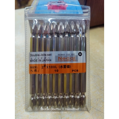 Picture of 10PCS 100 mm Shank S2 Alloy Double Ended PH1 PH2 PH3 Strong Magnetic Screwdriver Bits Set - White