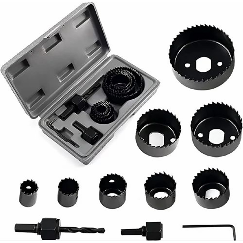 Picture of 16pcs Carbon Steel Hole Saw Set For Multipurpose Use 19mm to 227mm - Black