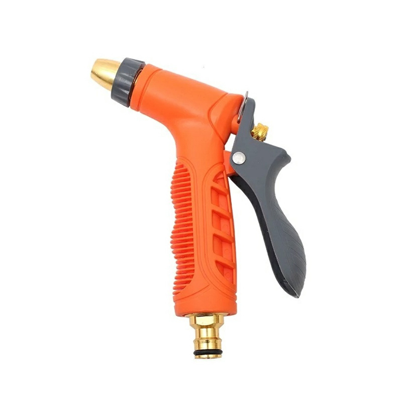 Picture of Garden Hose Spray Gun with Nozzles High Pressure Hose Pipe Spray Gun Attachments with Hosepipe Water Gun for Watering Plants & Lawns,Shower Pets,Car Washing - Orange