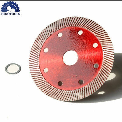 Picture of 4" Inch 105mm Turbo Diamond Saw Blade Disc Porcelain Tile Ceramic Granite Marble Cutting Blades For Angle Grinder Diamond Saw Blade - Red