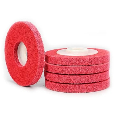 Picture of 4 inch Nylon Fiber Polishing Wheel Sanding Buffing Disc (10 Pieces) - Red
